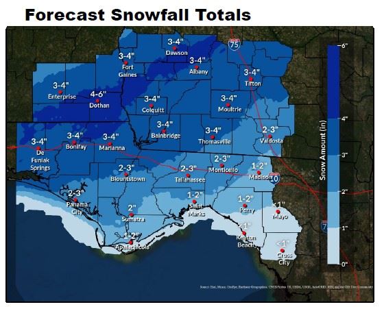 Snowfall amounts