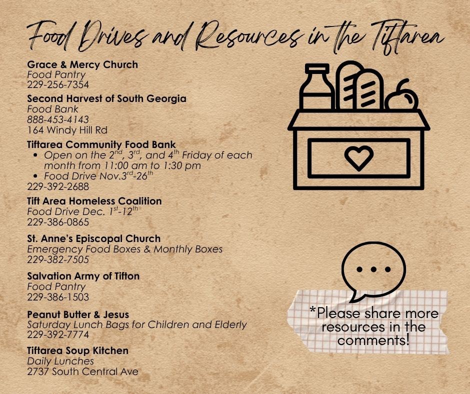 Food Drives and Hunger Resources in the Tiftarea (2)